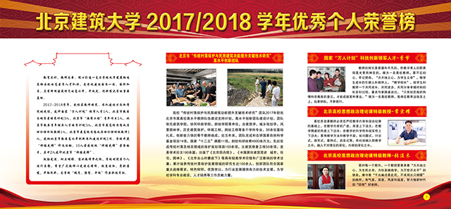 北京建筑大学2017／2018学年优秀个人荣誉榜